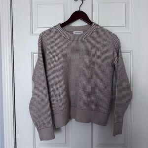 Club Monaco Houndstooth Beige Sweater